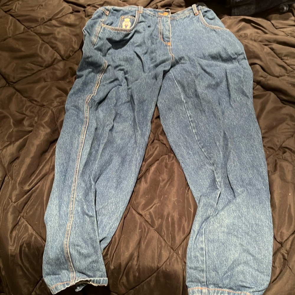 Vintage baggy cool embroidery jeans